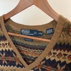 Polo Ralph Lauren Men's Earth Tone V-Neck Sweater Vest